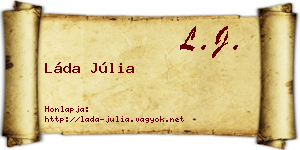 Láda Júlia névjegykártya
